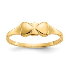 Real 14kt Yellow Gold Madi K Heart Baby Ring S:2