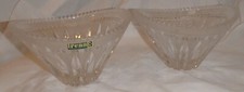 Irena Pair of Lead Crystal Glass Bowls 6" x 6.5" x 4" Set Made in Poland