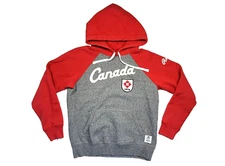 ROOTS IS CANADA Red/Gray Warm HOODIE SWEATSHIRT Team Flag Fan Gym Gear Women's S