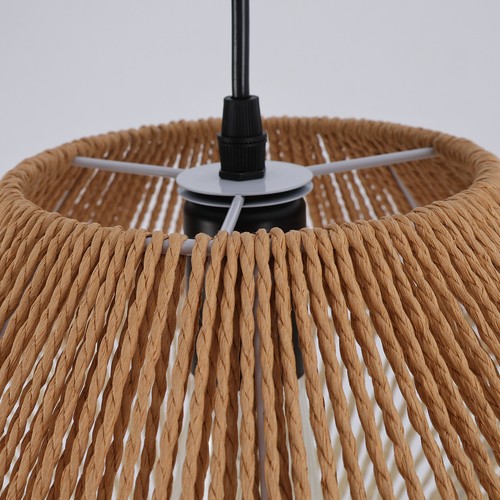 Adjustable Rattan Pendant Lights Boho Ceiling Lamp E27 for Dining Room Kitchen - Picture 13 of 15