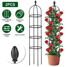 2 Pcs Garden Obelisk Trellis 5.9FT Plants Tower for Climbing Plants Vine Support