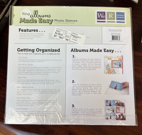 12x12 We R Memory Keepers Ring Albums Made Easy #50033-9 Pkg Of 10 Photo Sleeves - Imagen 6 de 9