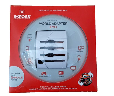 Skross World Adapter EVO Universal Travel Plug Dual USB Multi Charger - White