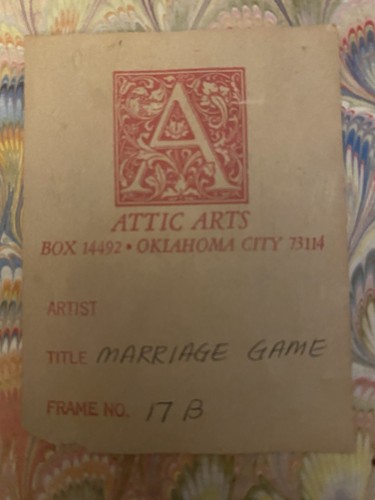 Midcentury "La Dot" French Card "Game of the Wife" Framed Playing Card 6"x7.65" - Picture 4 of 4