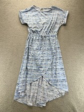 Just Be Dress Tie Dye Striped High Low Wrap Dress Medium Coastal Beachy Boho