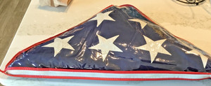 NEW Burial Flag Veterans Casket Flag 5 by 9.5 foot with used Plastic Case