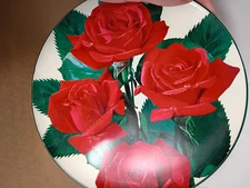 Vintage Rose Striped Biscuit Candy Tin Metal Edward Sharp & Sons England Kent