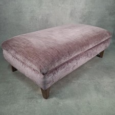 Ariana Designer Footstool Pastiche Petal Pink Velvet Upholstered Ottoman Pouffe