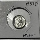 1937 D Mercury Dime BU Uncirculated 90% Silver with Full Split Bands FSB MS +++