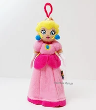 Super Mario Bros Princess Peach Plush Doll Keychain Purse Clip Toy Gift 7"