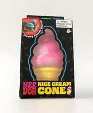 Needoh Nice Cream Cone Brand New Pink Swirl Squishy Stress Toy Schylling