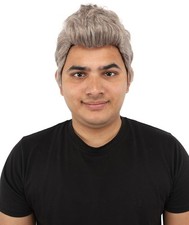Men Heavy Metal Rocker Multicolor Wig, Multi-tonal hue create of synthetic fiber