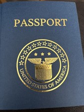 5 US PASSPORTS prop play Notebook. Good For pretend Or As A Prop. 20 BLANK PAGES