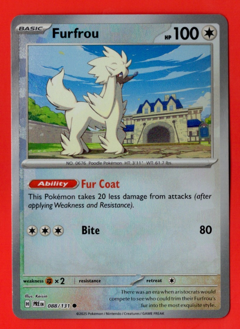 2025 Furfrou (Master Ball Pattern) 088/131 Sv: Prismatic Evolutions Holo NM