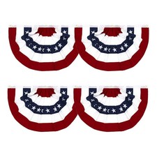 1.5x3Ft American Pleated Fan Flag Width Approx 90cm - US Patriotic Half Fan B...