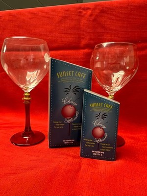 Sunset Cafe Cherry Bombe   2 Pack.  3.4 oz. & .75 oz  Free Shipping