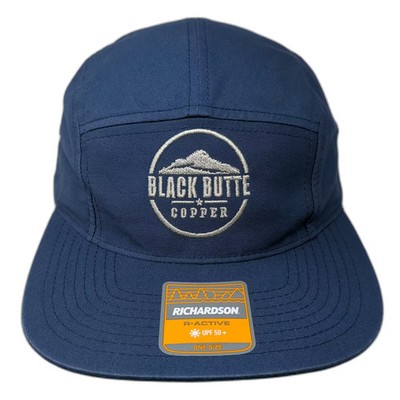 Richardson 5 Panel Blue Hat OS Black Butte Copper Mountain R-Active Adjustable