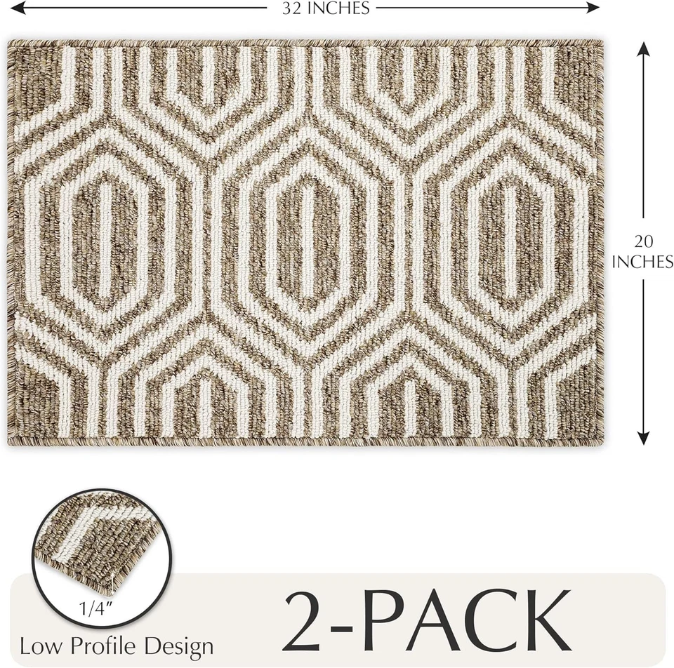 Pacote com 2 tapetes para porta de cachorro para patas enlameadas absorvente caçador de sujeira antiderrapante tapete lavável - Imagem 2 de 4