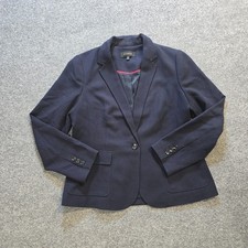 Talbots Blazer Womens Size 12 Blue One Button Long Sleeve Capsule Career Casual