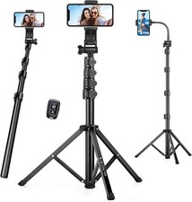 74" Flexible Phone Tripod, Tall Cell Tripod with 74 inch, Black