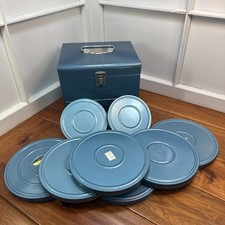 Super 8 MM Metal Film Reels Carry Case Box 8 Canister Reels Vintage Logan