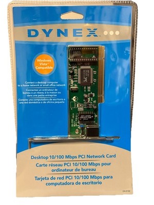 Dynex 10/100 Mbps PCI Network Card DX-E102 Realtek Plug & Play 32 Bit New