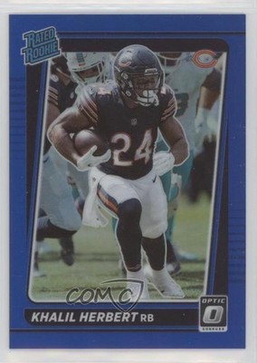 2021 Panini Donruss Optic Rated Blue Prizm 69/179 Khalil Herbert Rookie RC 08dv