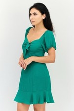 BCBGeneration Sweetheart Neck Knot-Front Dress Medium Mini Green