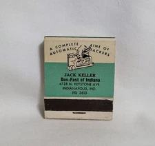Vintage Jack Keller Duo Fast Tackers Matchbook Indianapolis IN Advertising Full