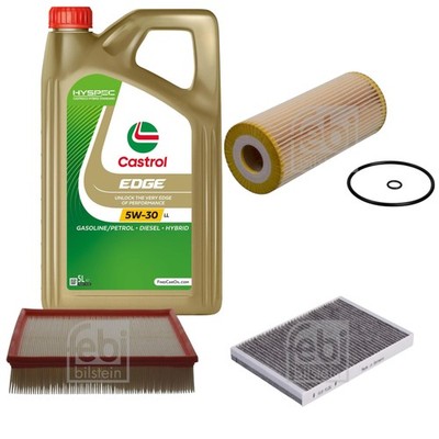 FEBI Inspektionspaket 5L Castrol EDGE Titanium FST 5W-30 LL für Audi A6 Avant
