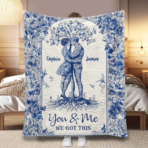 You & Me We Got This - Personalized Couple Blanket - Zdjęcie 7 z 10