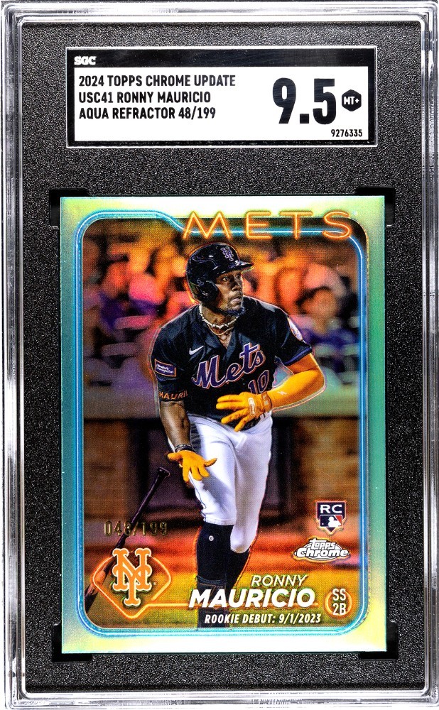 2024 Topps Chrome - Ronny Mauricio #28 Aqua Refractor /199 (RC)