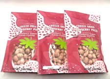 3 X Trader Joe's FREEZE DRIED STRAWBERRY PIECES in Yogurt Candy Coating 7 oz