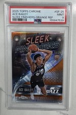 2025-26 Topps Chrome Sleek Finishers Ace Bailey Orange Refractor /25 (RC) PSA 9