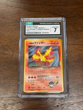 1998 Pokemon Japanese Gym Rocket’s Moltres Swirl Holo No. 146 CGC 7 NM #146
