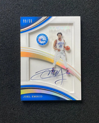 2016-17 Panini Immaculate Collection Shadowbox #12 Joel Embiid Auto 39/50 WU89
