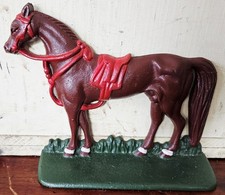 Vintage Cast Iron Horse Door Stop / Bookend / Figurine, Unsigned, Solid  Heavy 