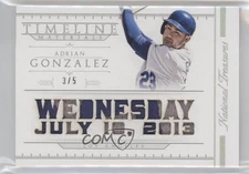 2015 Panini National Treasures Timeline Materials Prime 3/5 Adrian Gonzalez z1r