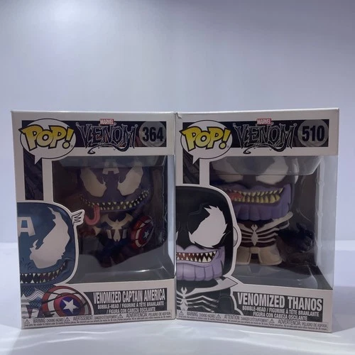 Funko POP! Vinyls Venomized Captain America #364 & Venomized Thanos #510