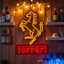 16x12 Ferrari Sports Car Auto Led Neon Sign With Dimmer Usb Powered Light Lamp