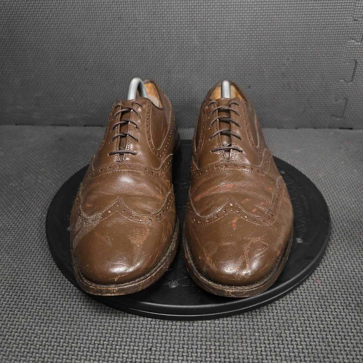Johnston & Murphy Wingtip Oxford Shoes Brown Leather Men’s 10.5D CLEAN Thrifting adventures: Johnston and Murphy vintage Oxfords 20$ main image 3