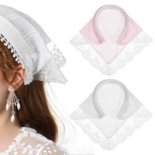 2 PACK Hair Scarf Headband for Women Soft Head Coverings Lace Head