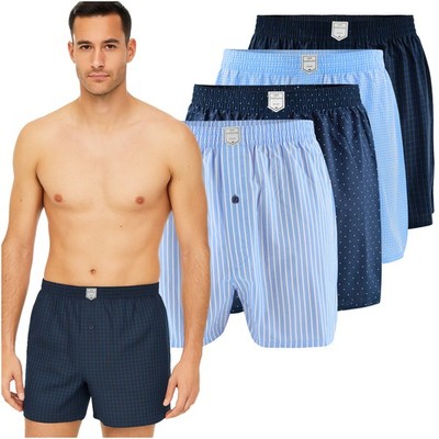 Lee Cooper 4er Pack lockere Boxershorts aus Baumwolle, loose fit Webboxershorts