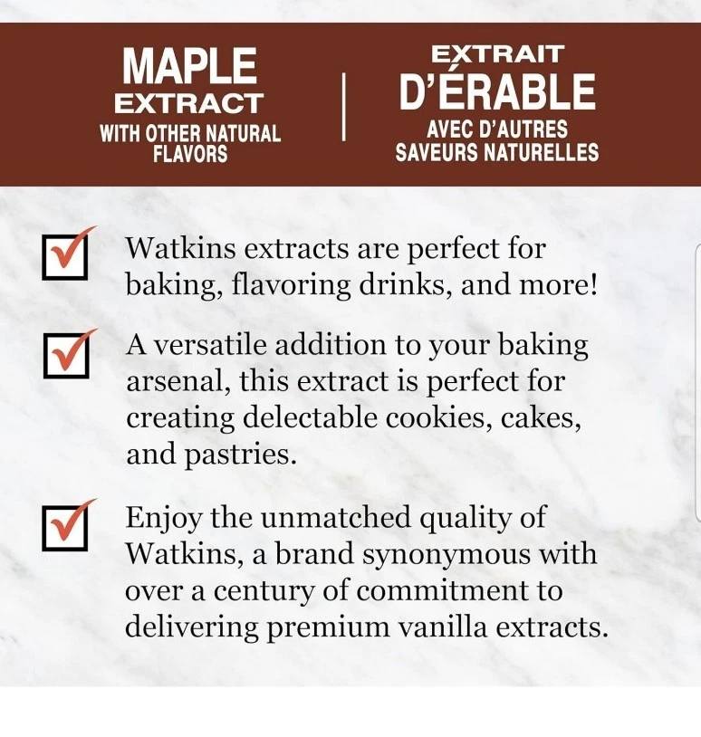 Watkins Maple Extract Flavoring 2 Fl Oz Gluten Free Non GMO Fast Shipping - Image 4 of 4