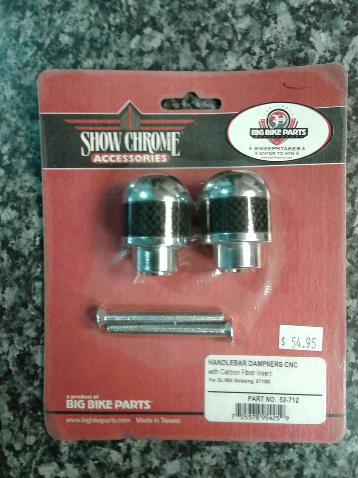 Extremos de manillar cromados Show cromo/fibra de carbono HONDA GL1800, ST1300 Foto 2 de 4