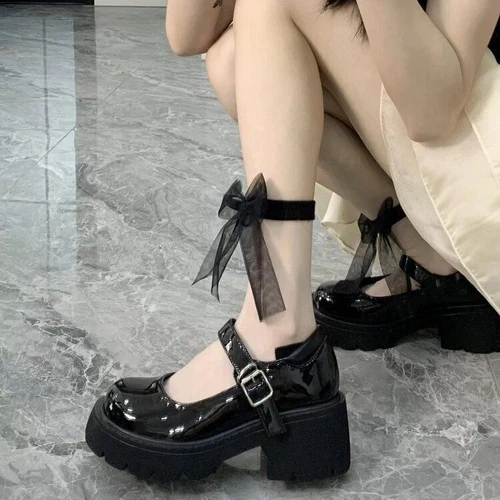 Pumps Damen Blockabsatz Plateau Mary Jane Dress Knöchelriemen Sandalen Schuhe - Bild 10 von 11