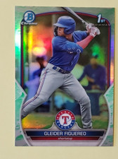 2023 Topps Bowman Chrome BCP59 Gleider Figuereo Green Lunar Refractor RC Rangers