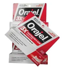 ORAJEL 3X Dental Pain Gel Extra Strength 0.42oz  ( 3 pack )