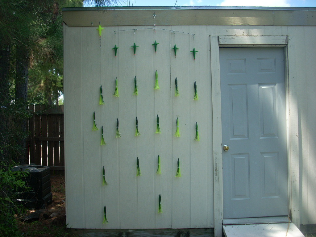 14 Green/Chartreuse 9 squid Splash Spreader Bar NO DAISY CHAIN Sinking - Tuna