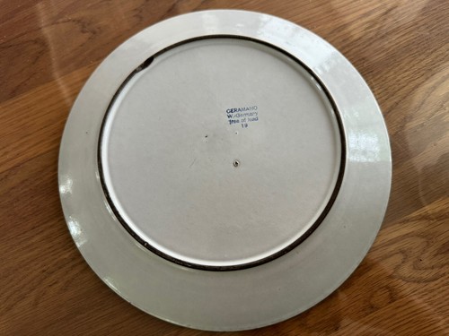 CERAMANO: 60 er Jahre, einfacher hellgrauer Keramik TELLER, Essteller, 25,5cm - Bild 5 von 6